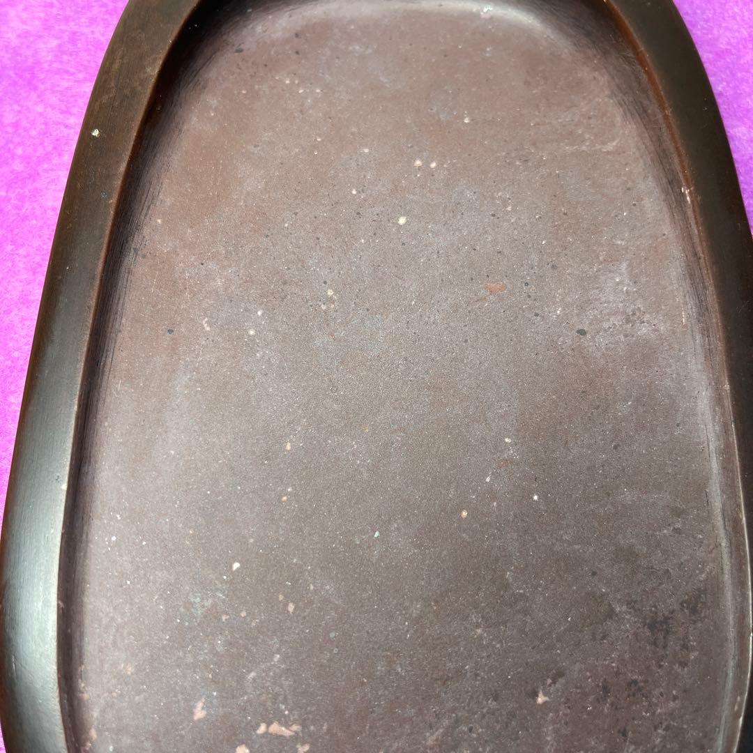 ⭕️希少な紅渓石硯　2代目羊堂作　佐藤棟良社長記念品　彫刻文字が美しい　匠高い技量