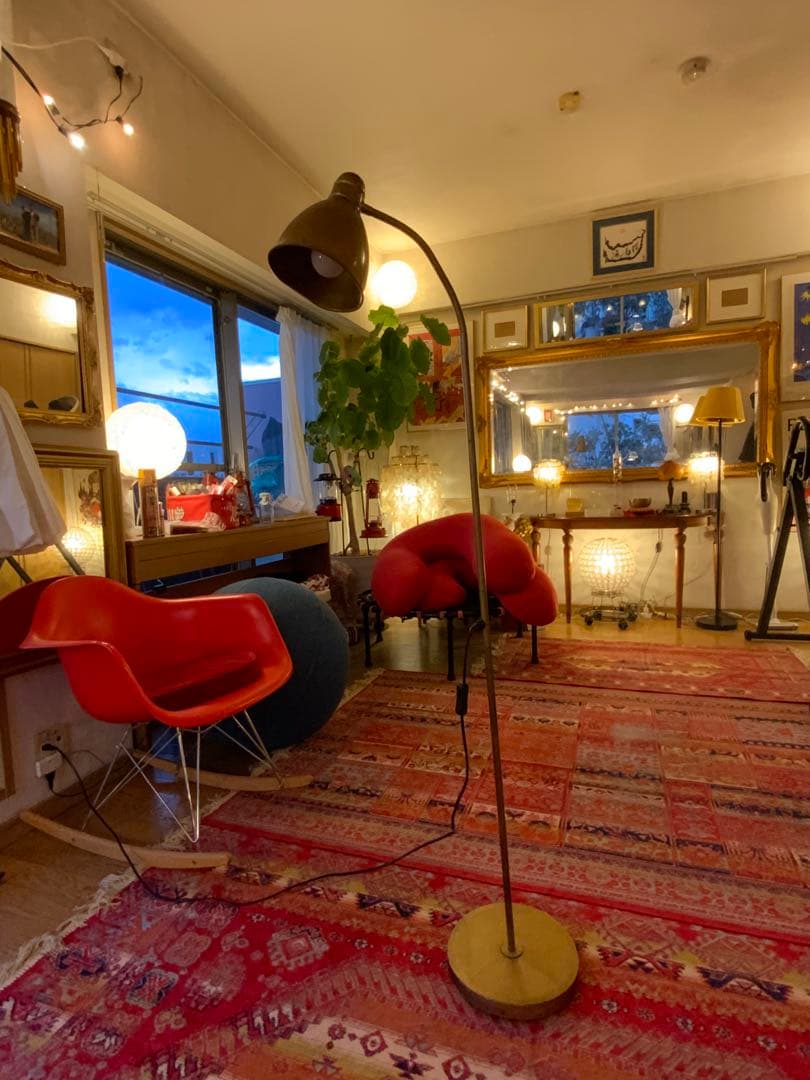 値下げ おしゃれ アンティーク フロアライト スタンド 140 ゴールド 訳