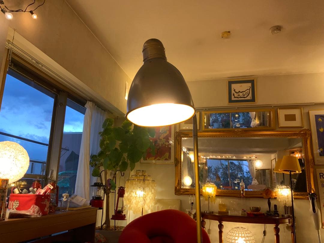 値下げ おしゃれ アンティーク フロアライト スタンド 140 ゴールド 訳