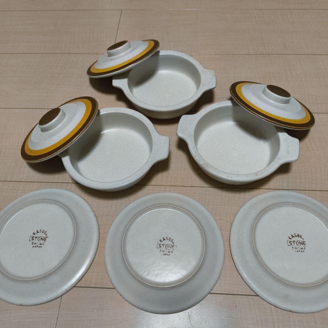 リンナイ KASUGA ストーンウェア オーブン専用 耐熱食器 昭和レトロ