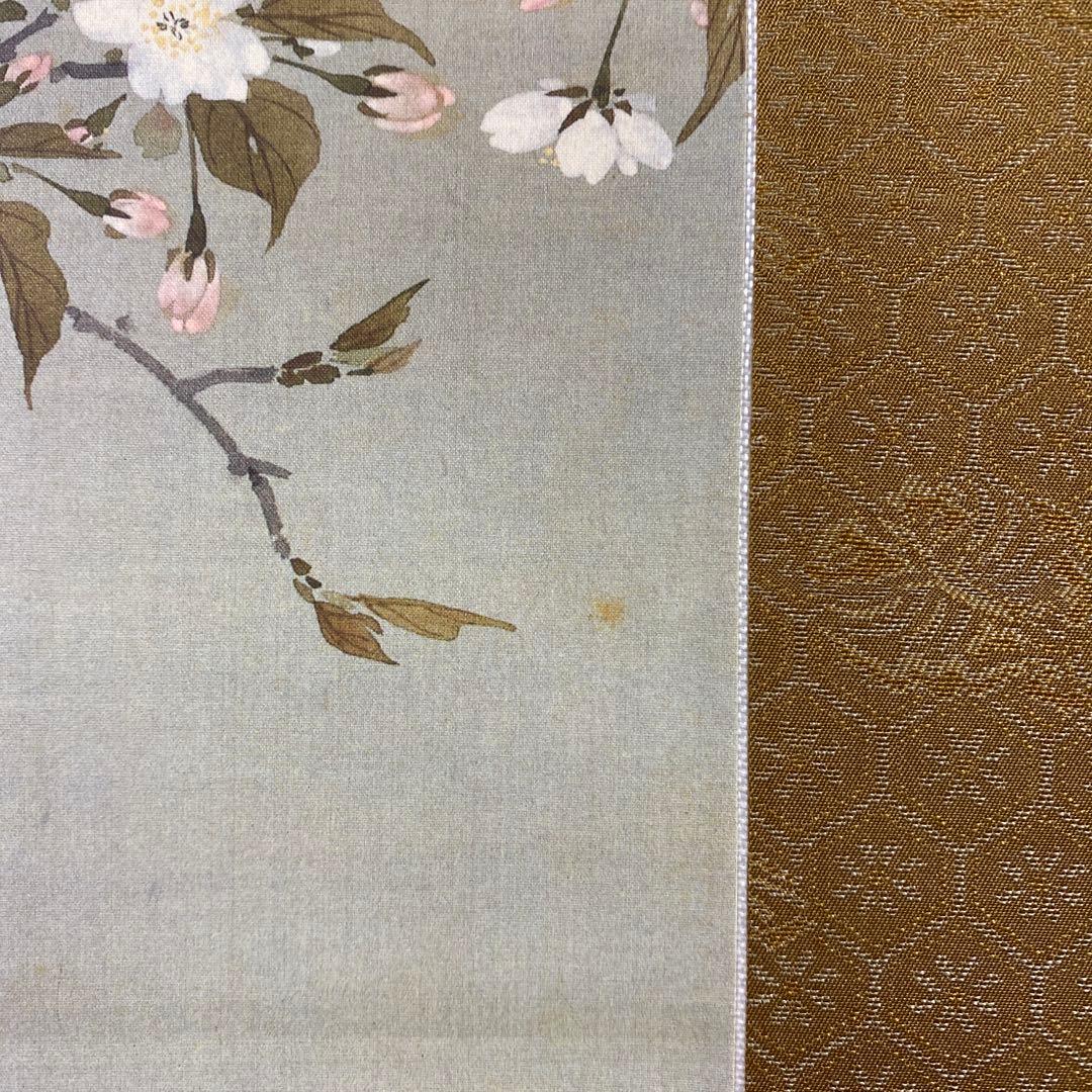 美品 掛け軸 小田海僊筆「桜花小禽図」逸翁美術館公認 縁起物 解説付