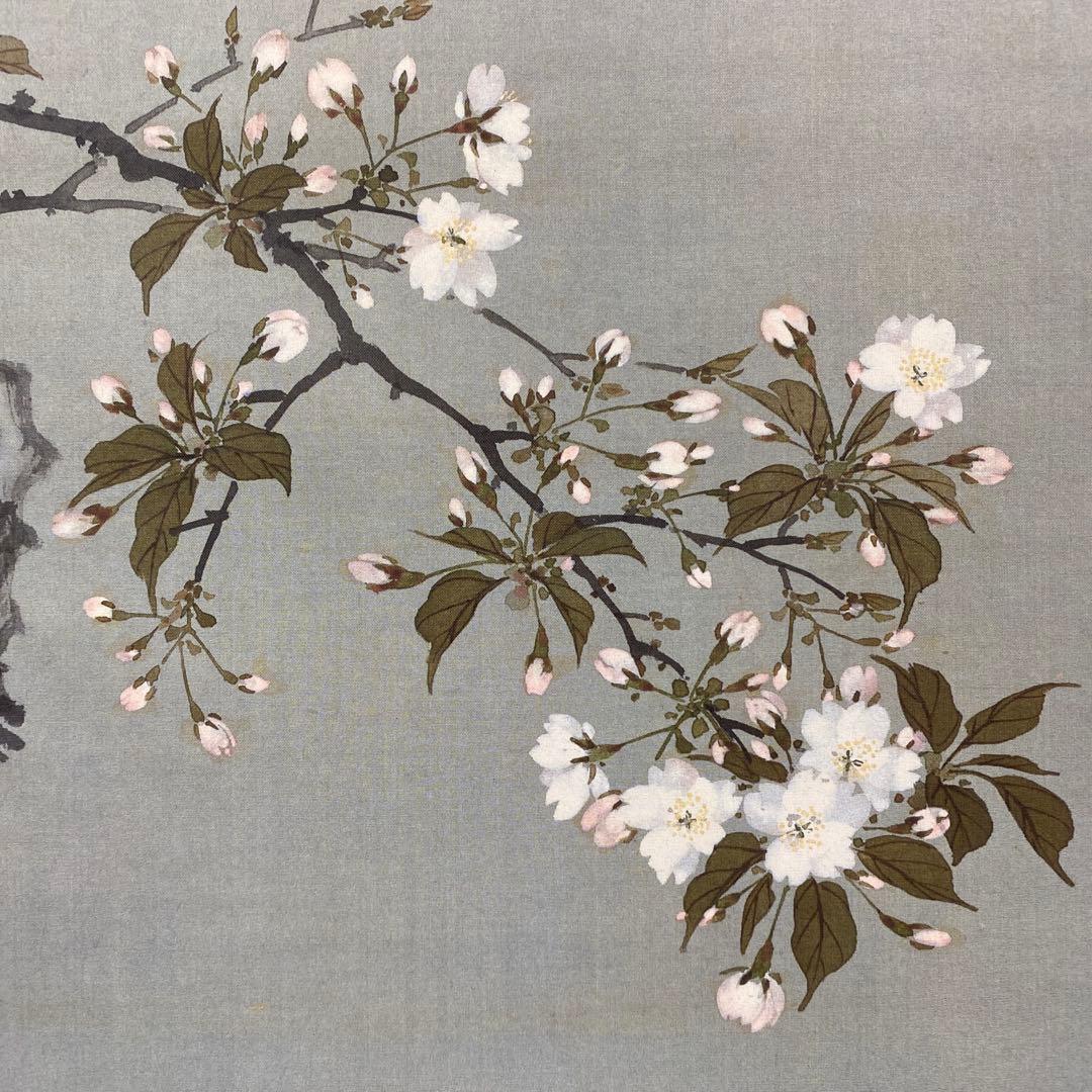 美品 掛け軸 小田海僊筆「桜花小禽図」逸翁美術館公認 縁起物 解説付