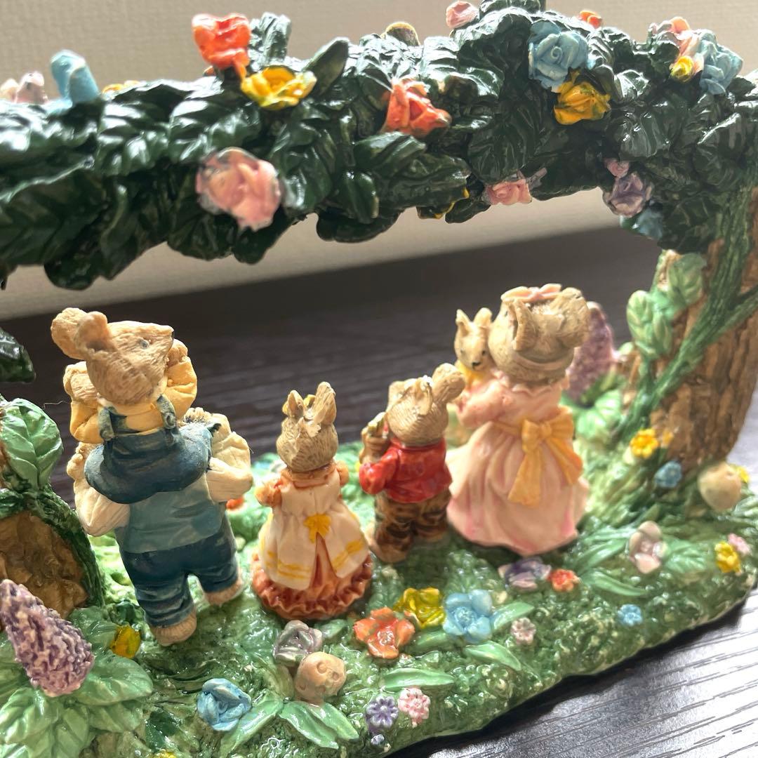 【希少】うさぎfamily家族　春 置物