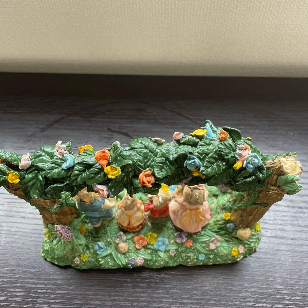 【希少】うさぎfamily家族　春 置物