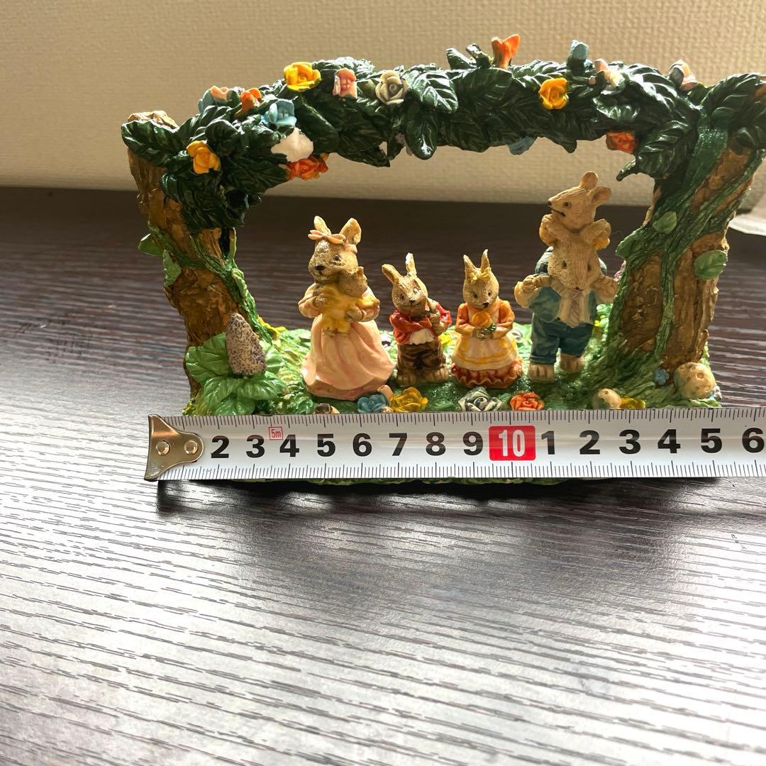 【希少】うさぎfamily家族　春 置物
