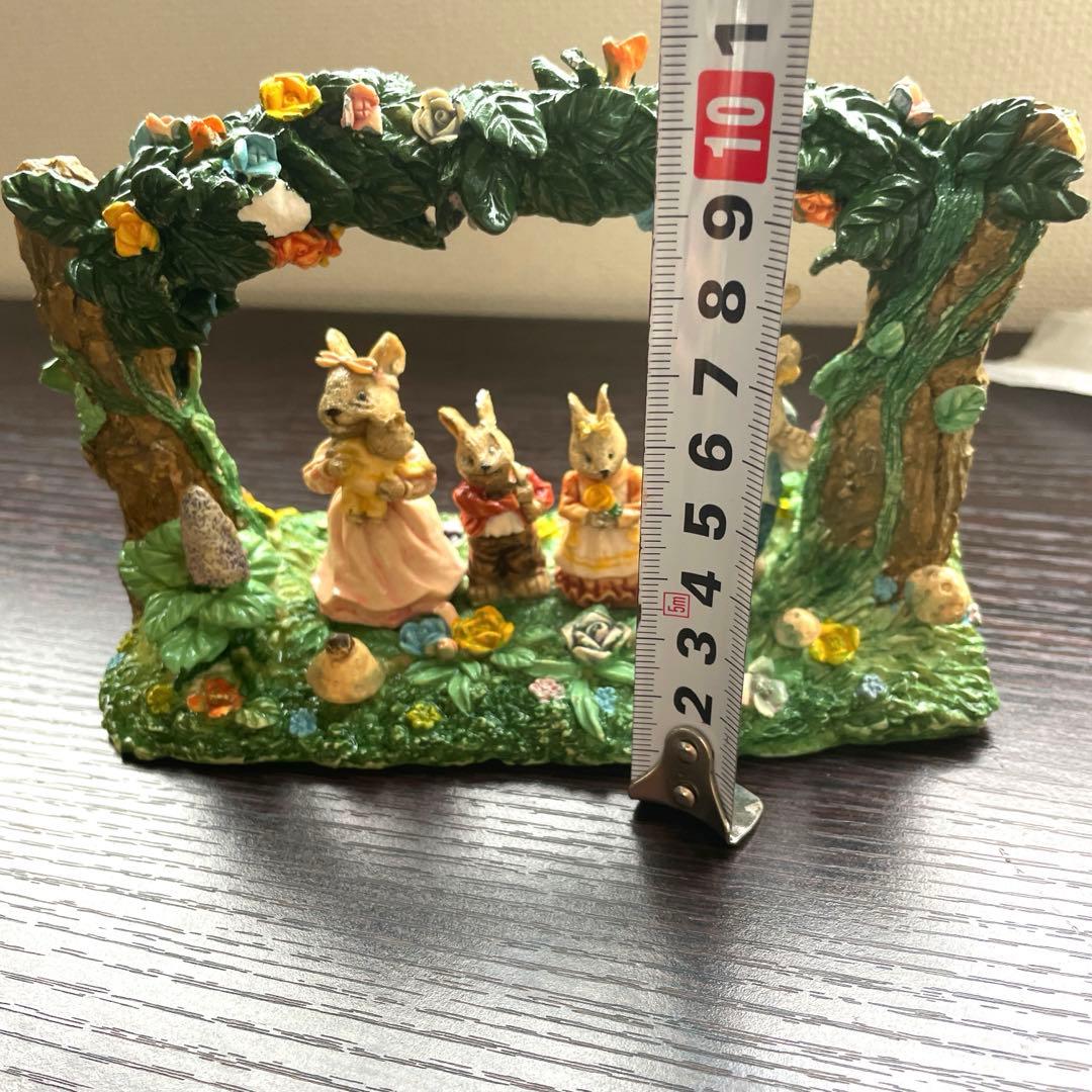 【希少】うさぎfamily家族　春 置物