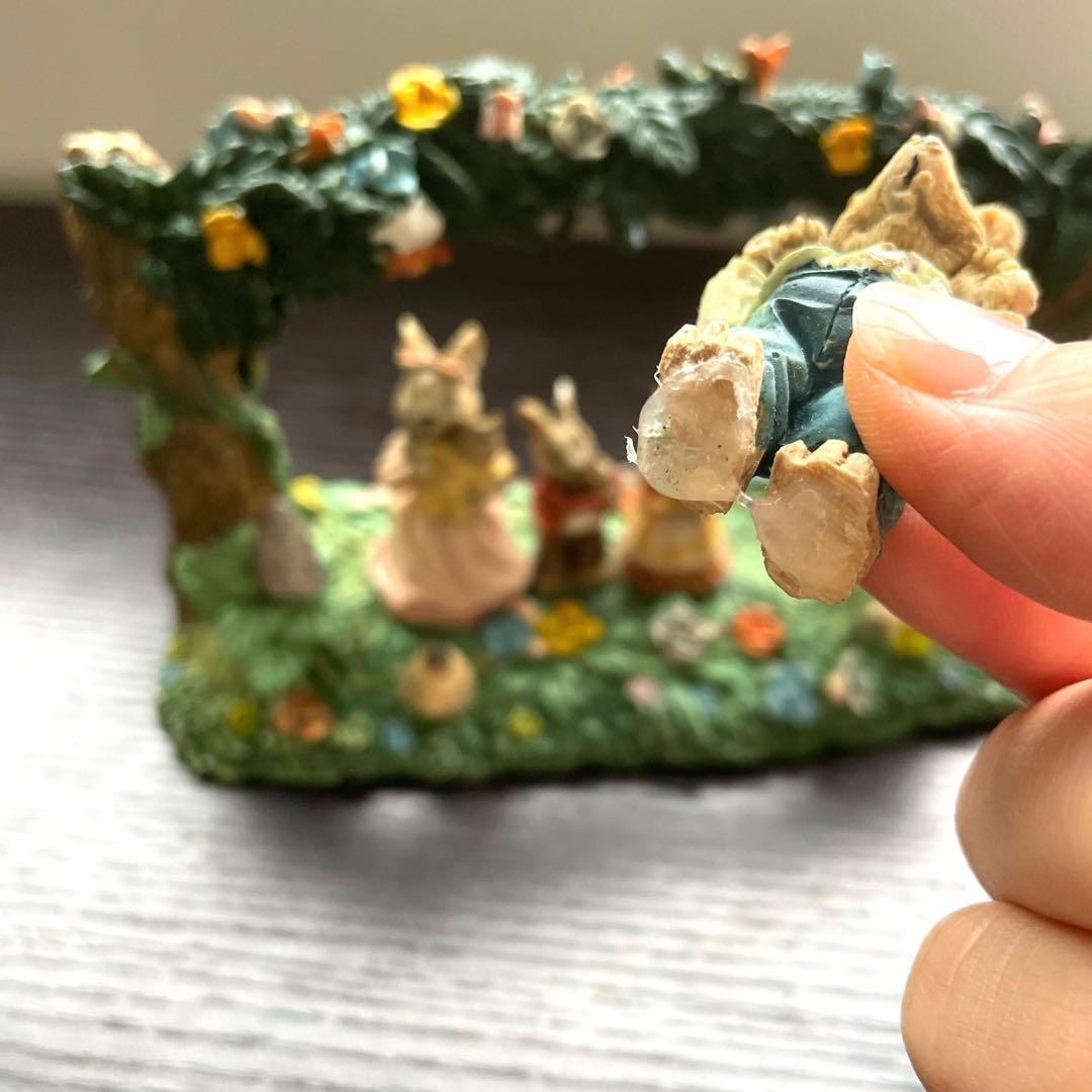 【希少】うさぎfamily家族　春 置物