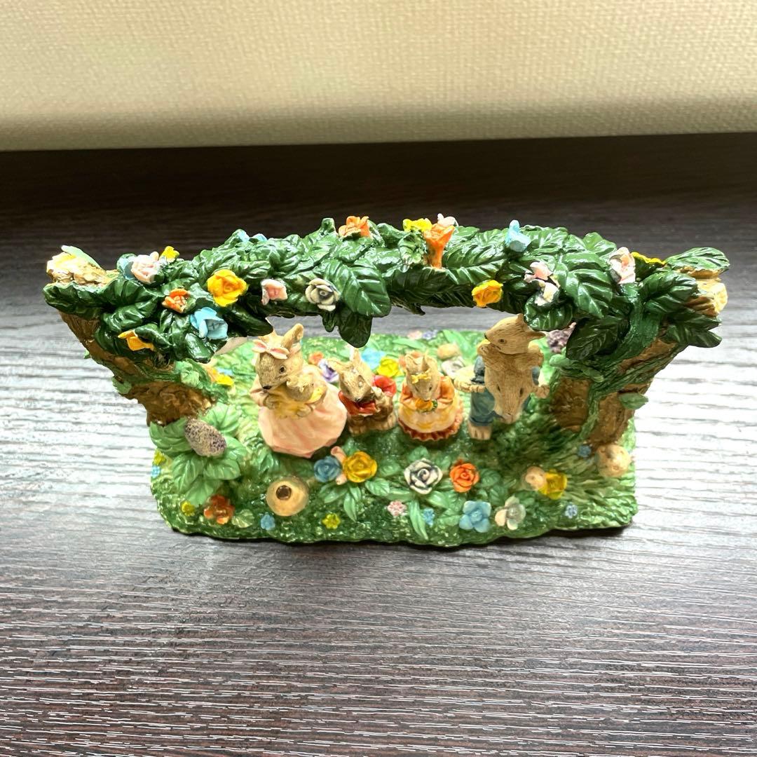 【希少】うさぎfamily家族　春 置物