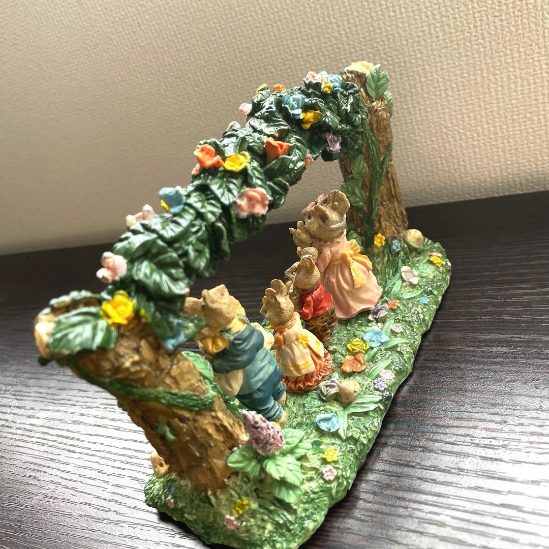 【希少】うさぎfamily家族　春 置物