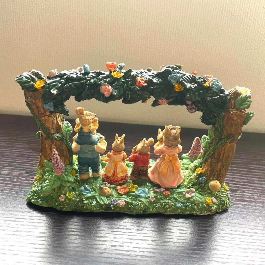 【希少】うさぎfamily家族　春 置物