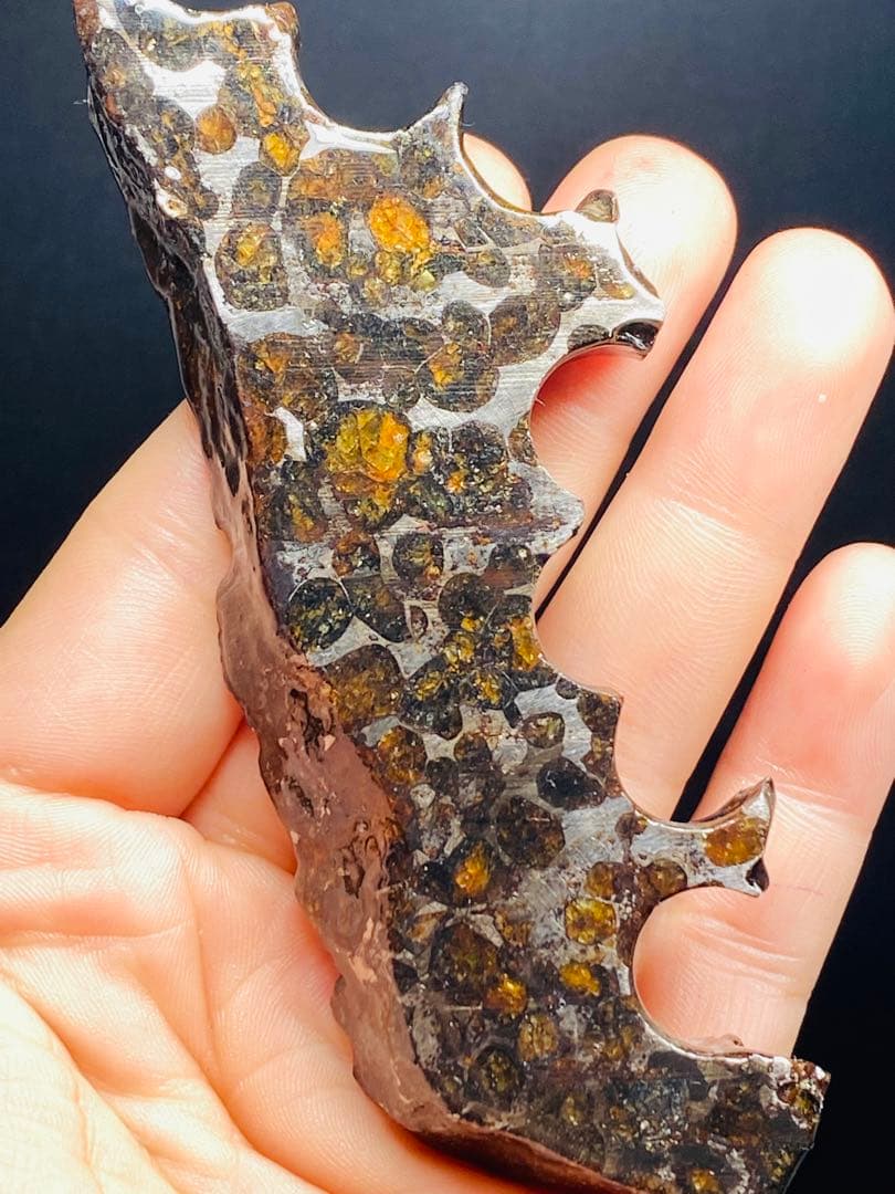 鑑別書付き パラサイト隕石 135g118㍉隕石 鉄隕石 隕石原石 セリコ隕石