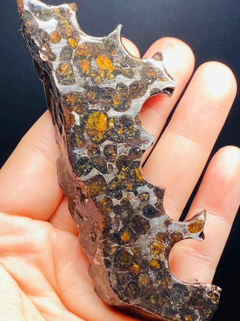 鑑別書付き パラサイト隕石 135g118㍉隕石 鉄隕石 隕石原石 セリコ隕石