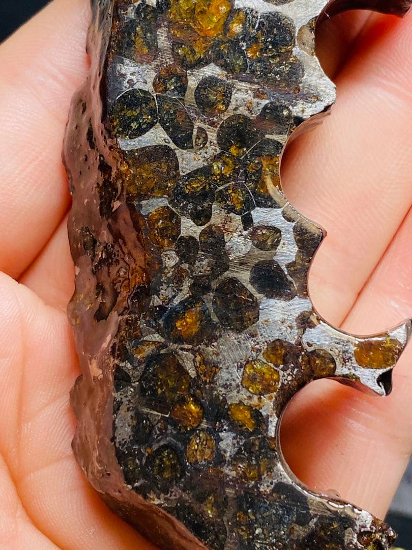 鑑別書付き パラサイト隕石 135g118㍉隕石 鉄隕石 隕石原石 セリコ隕石