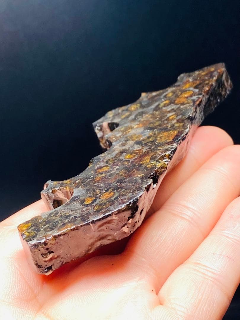 鑑別書付き パラサイト隕石 135g118㍉隕石 鉄隕石 隕石原石 セリコ隕石