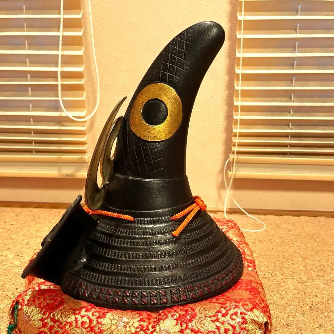 兜　鋳物　加藤清正公　端午の節句　座布団付き