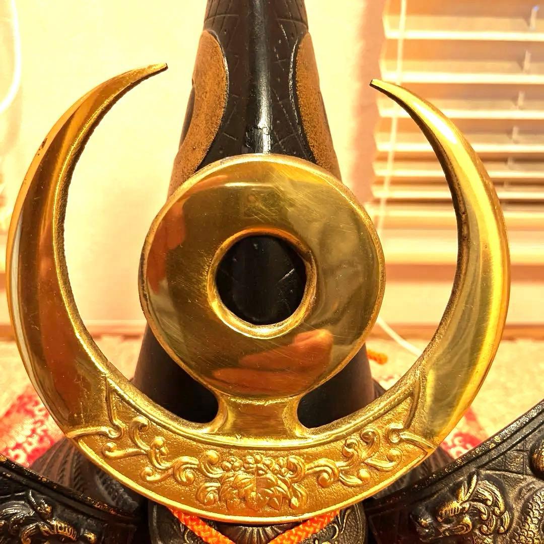 兜　鋳物　加藤清正公　端午の節句　座布団付き