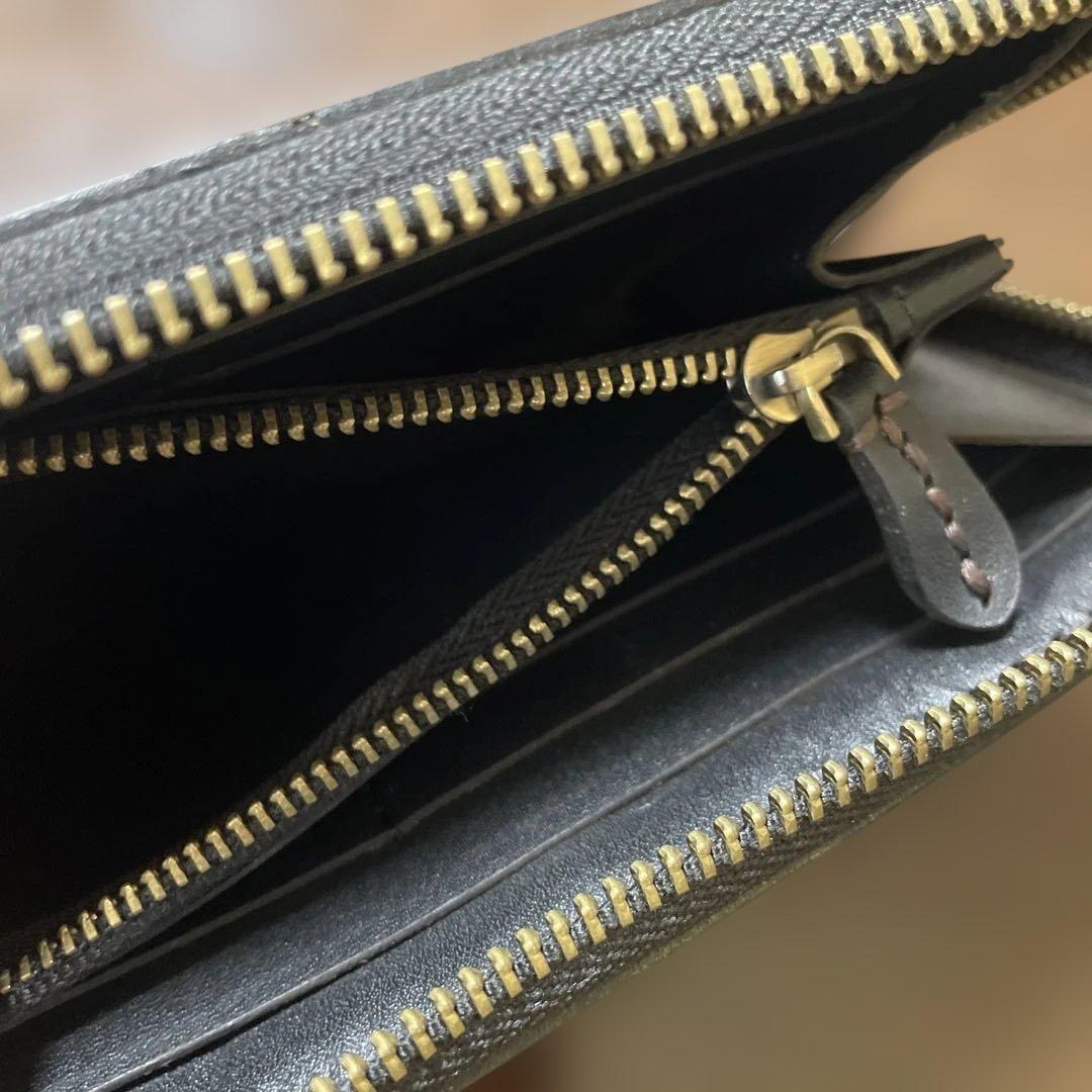 ドラゴン彫刻レザー長財布極美品