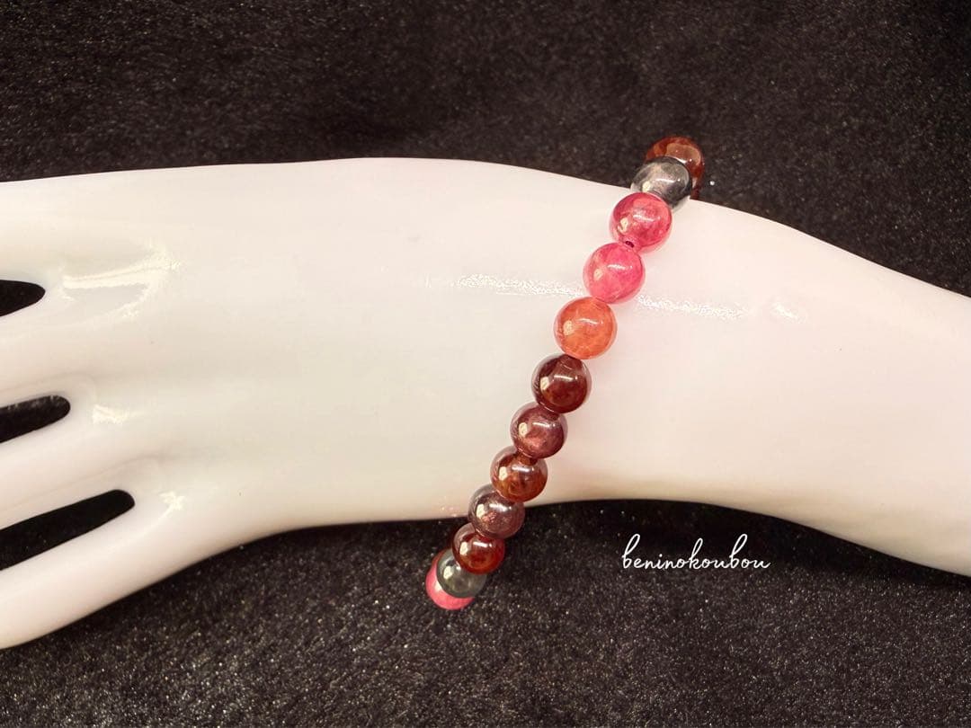 一点物 高発色MIXスピネル7mm 天然石ブレスレット 大人可愛いカラー