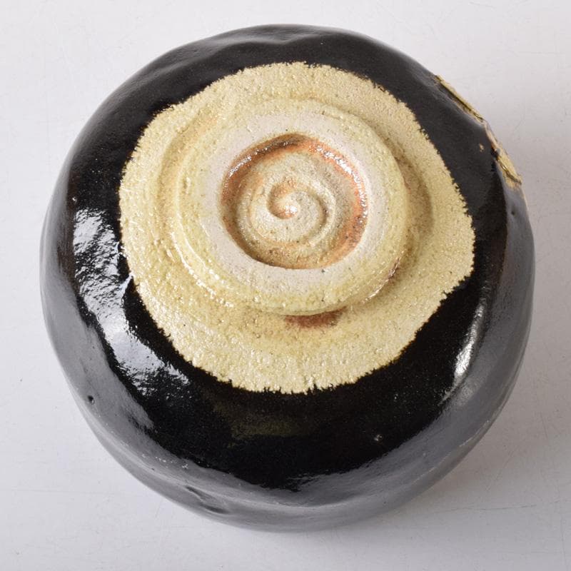 Mena　茶道具　佐々木昭楽作　ノンカウ　黒楽茶碗　共布共箱　V　7515