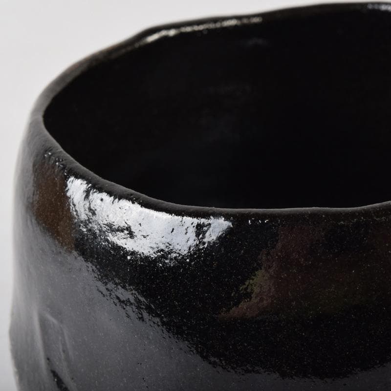 Mena　茶道具　佐々木昭楽作　ノンカウ　黒楽茶碗　共布共箱　V　7515
