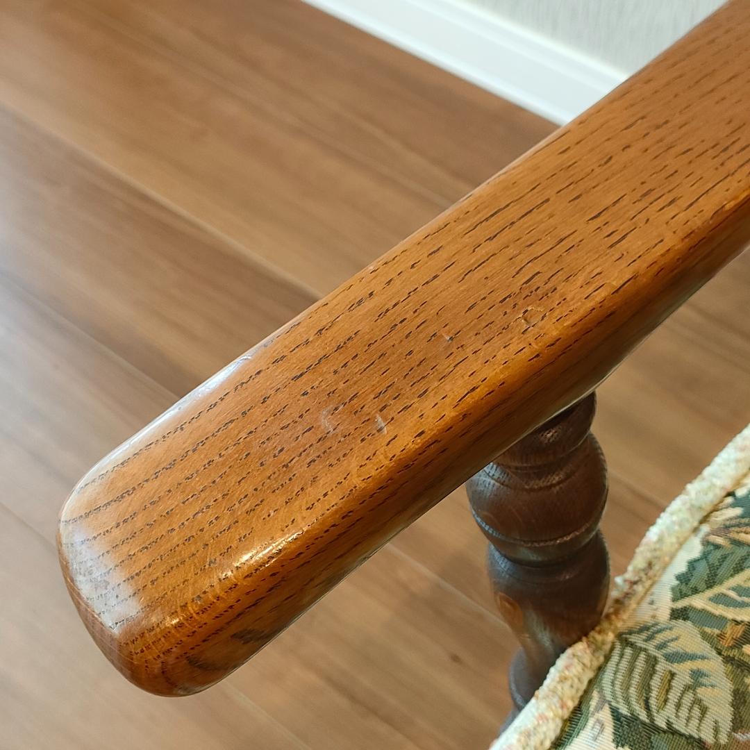 飛騨産業　アームチェア　花柄　キツツキ　穂高　一人掛けソファ