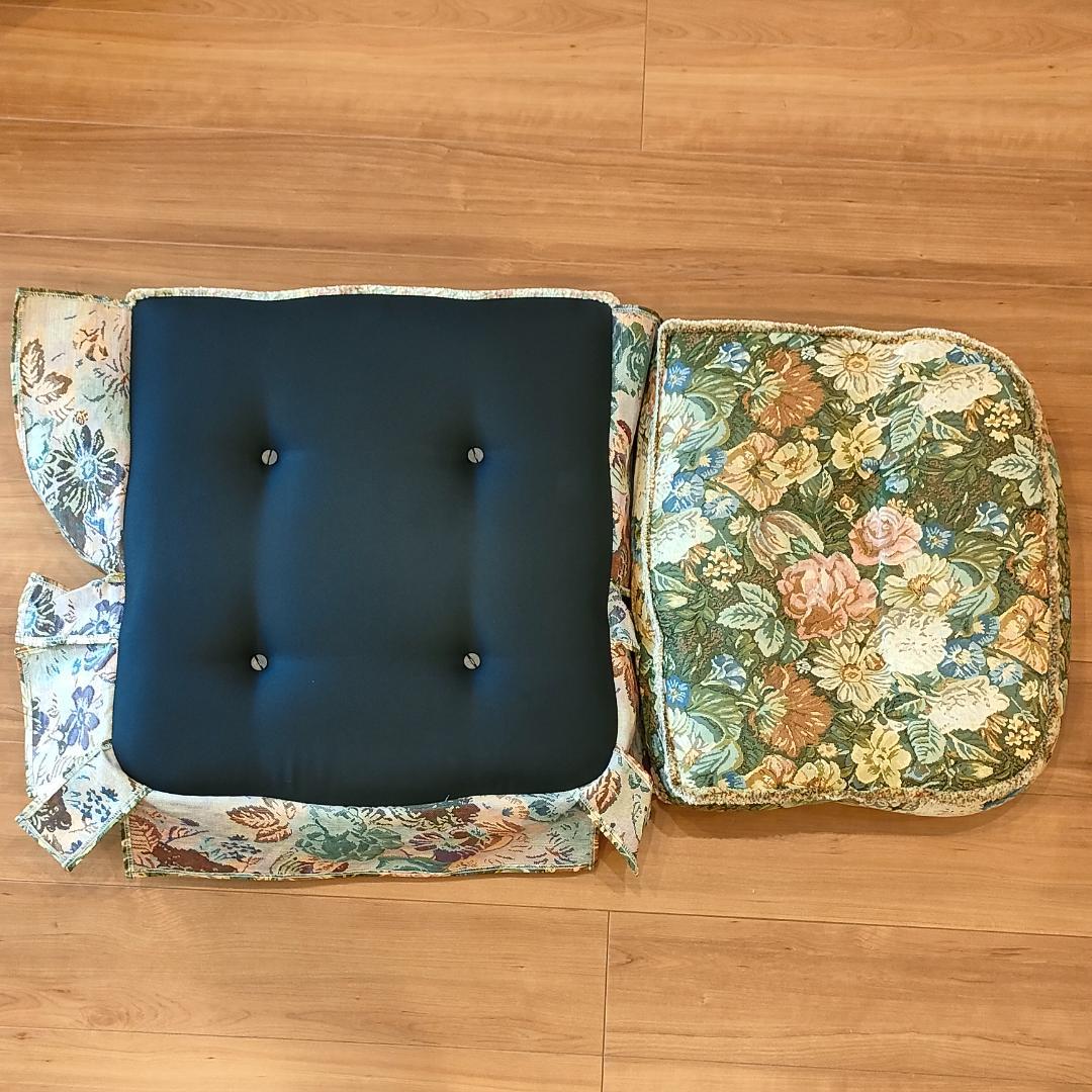 飛騨産業　アームチェア　花柄　キツツキ　穂高　一人掛けソファ