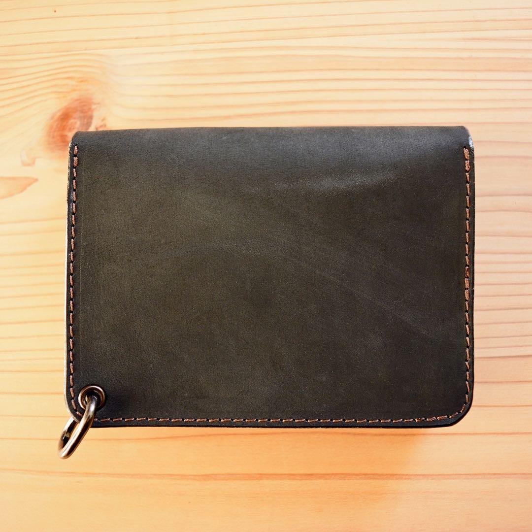 コンパクト ミドル トラッカーウォレット 手のひらサイズ イタリアンレザー