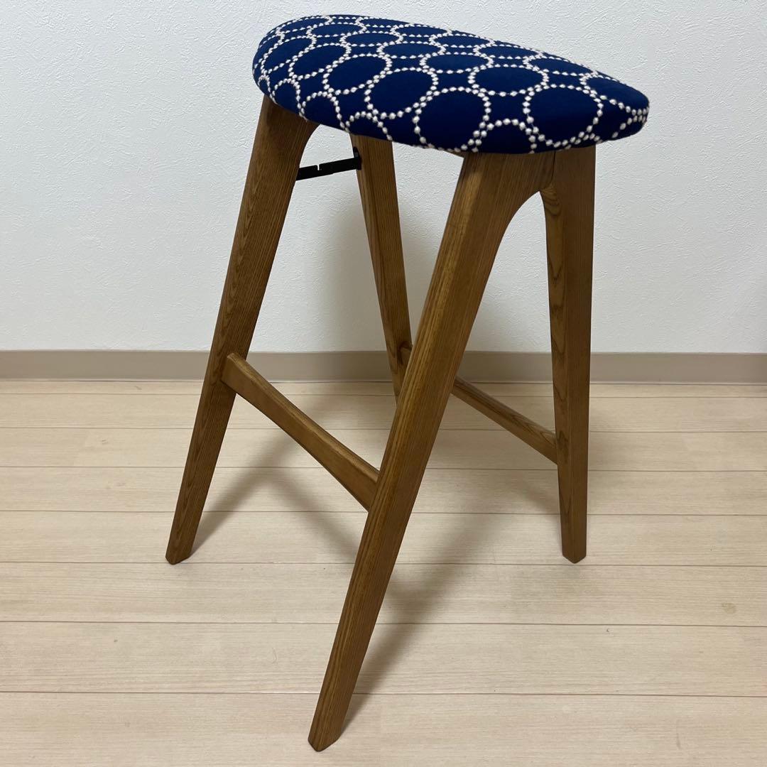 ミナペルホネン スツール タンバリン 折りたたみ 【ネイビー/オレンジ】 椅子