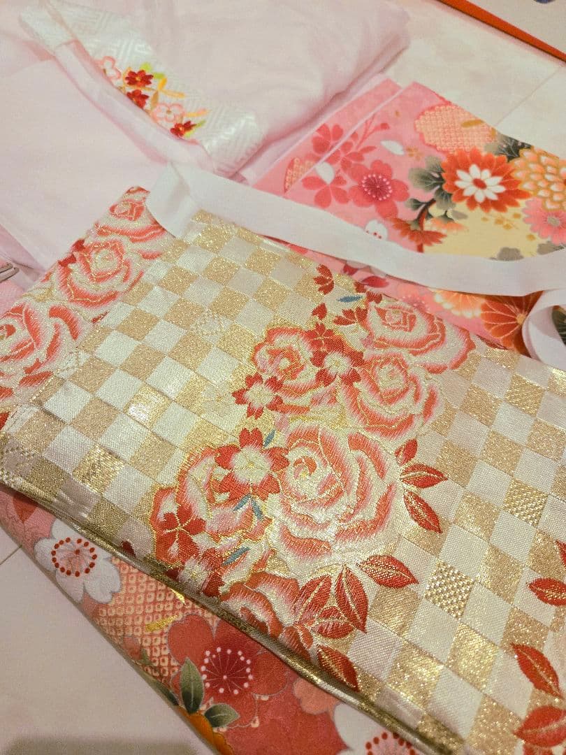 七五三 女の子 ピンク 着物セット 草履付き