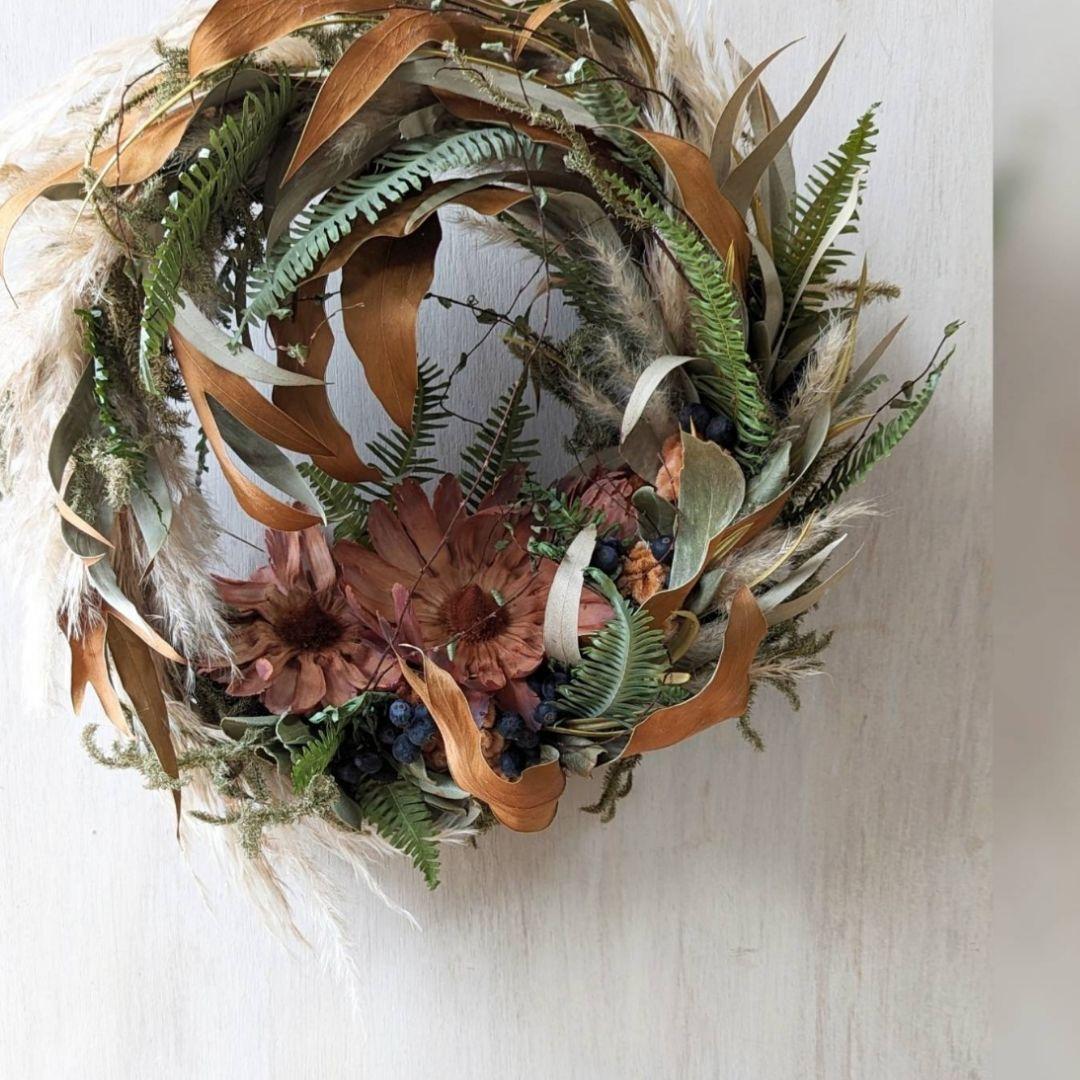 専用感謝sale＊大輪サルフレア＆グレビレア  　ドライフラワーリース