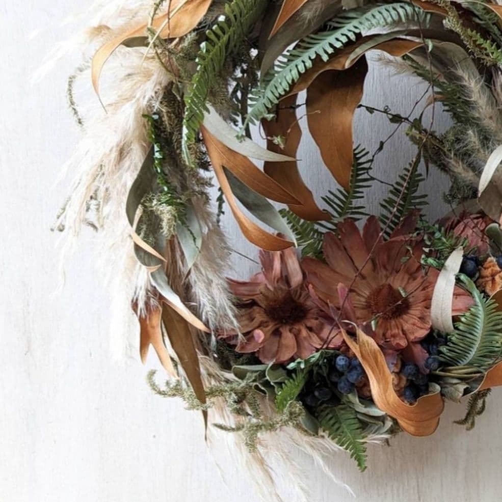 専用感謝sale＊大輪サルフレア＆グレビレア  　ドライフラワーリース