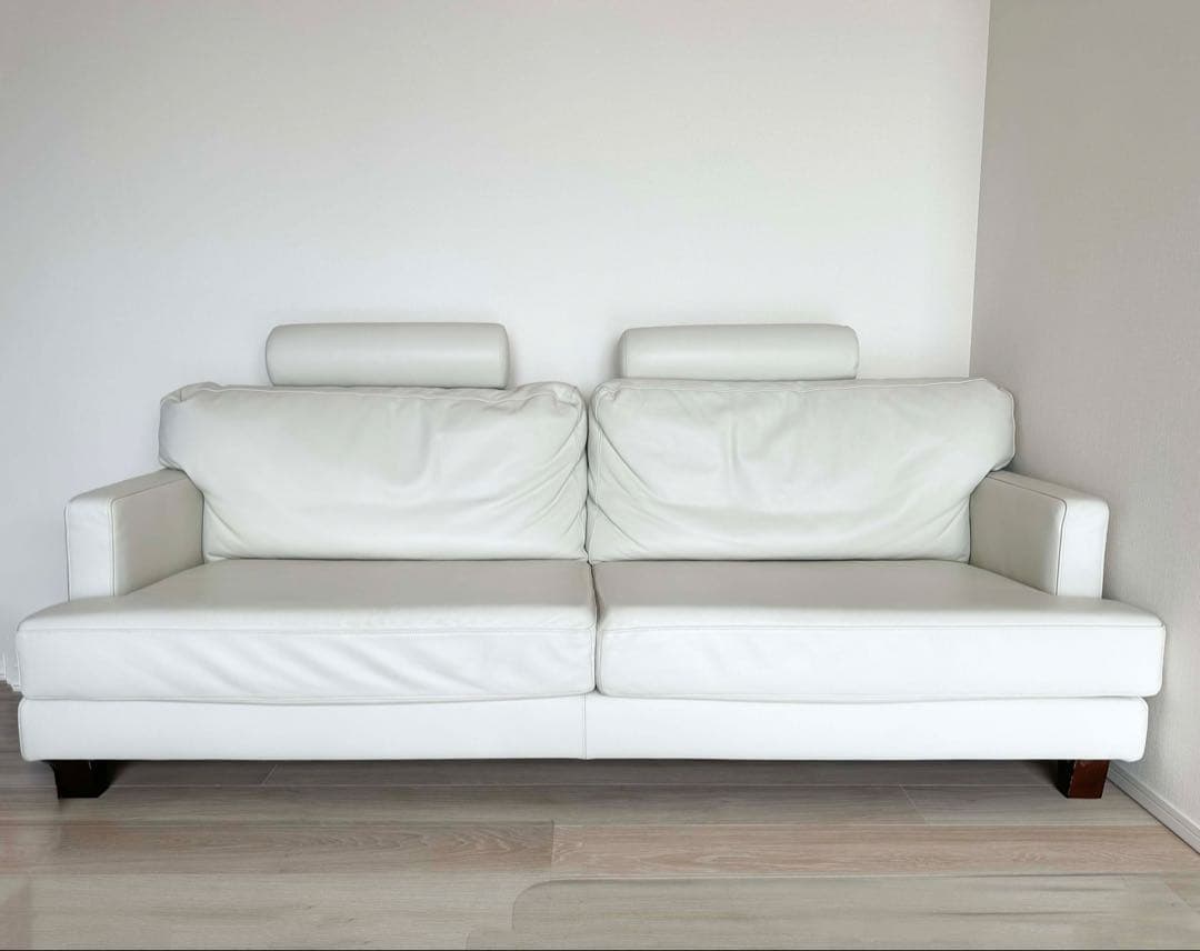 日本フクラHUKLA ホワイトレザーソファ
