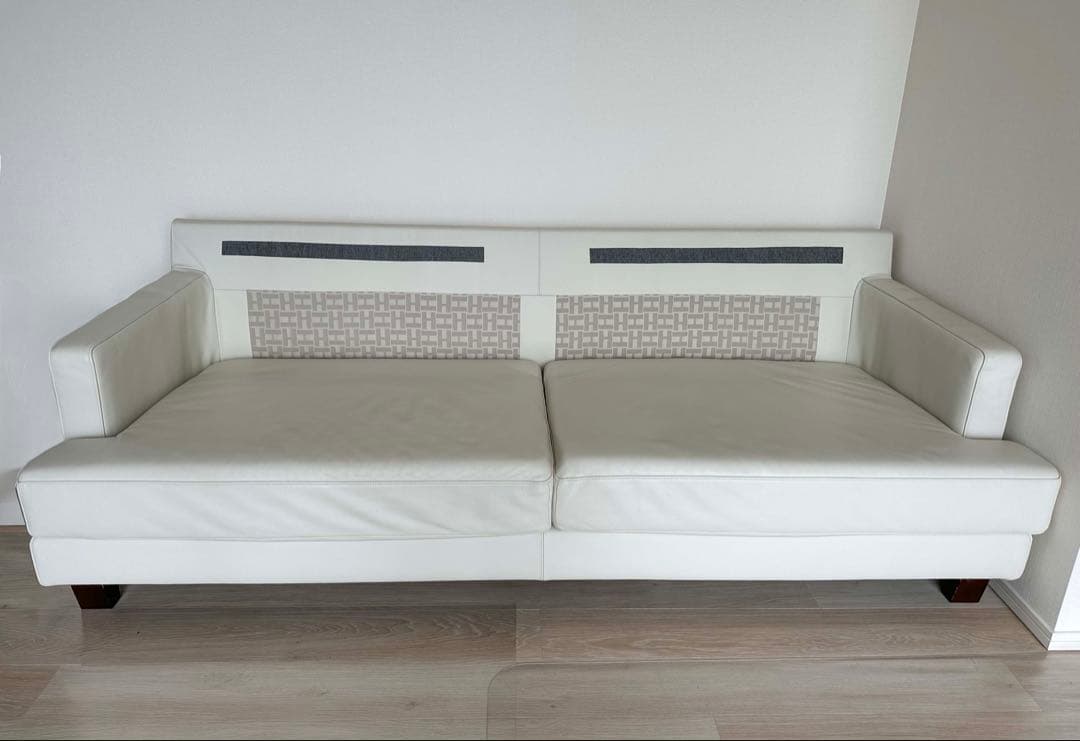 日本フクラHUKLA ホワイトレザーソファ