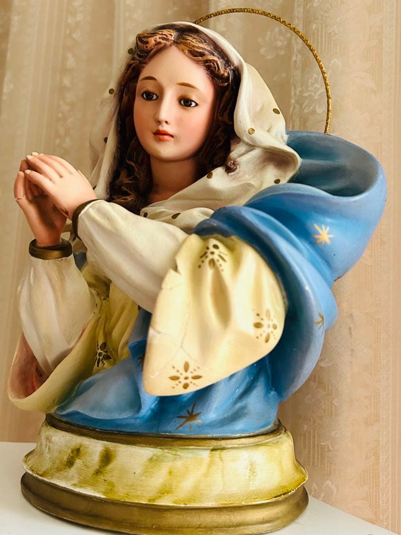 【訳あり超希少品】美顔の聖母マリア半身像　アンティーク