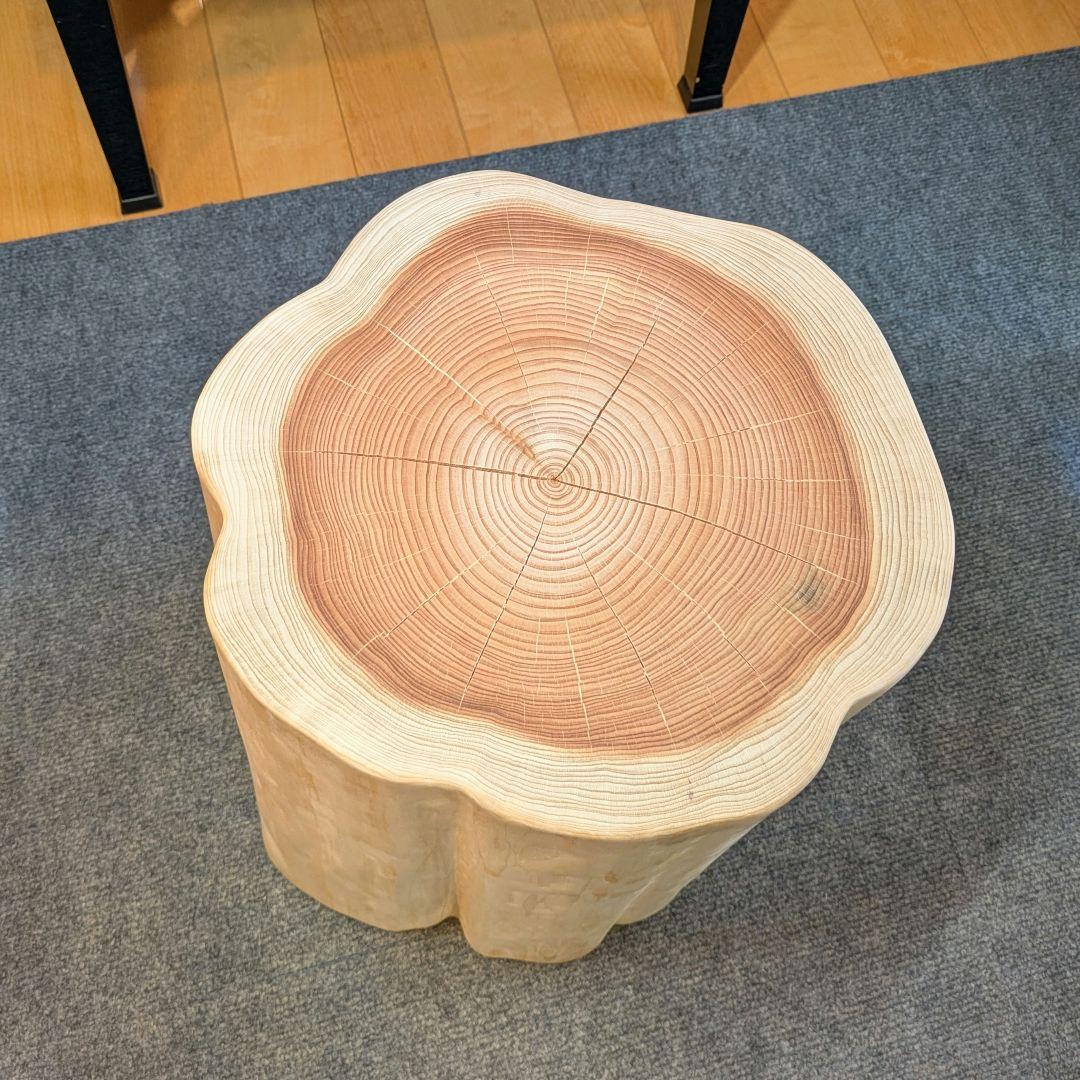 3104様確認用　檜　切り株　丸太　椅子　スツール　高さ約43㎝