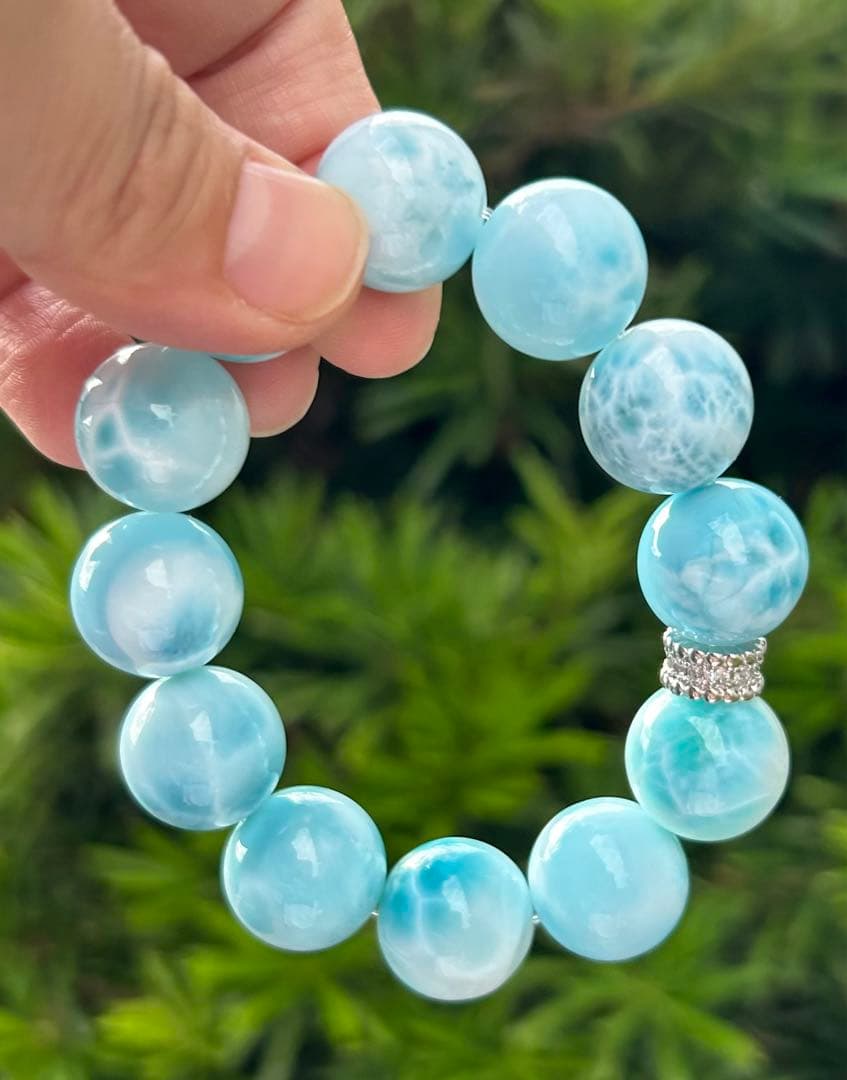 セール　天然石　大玉ラリマーブレス