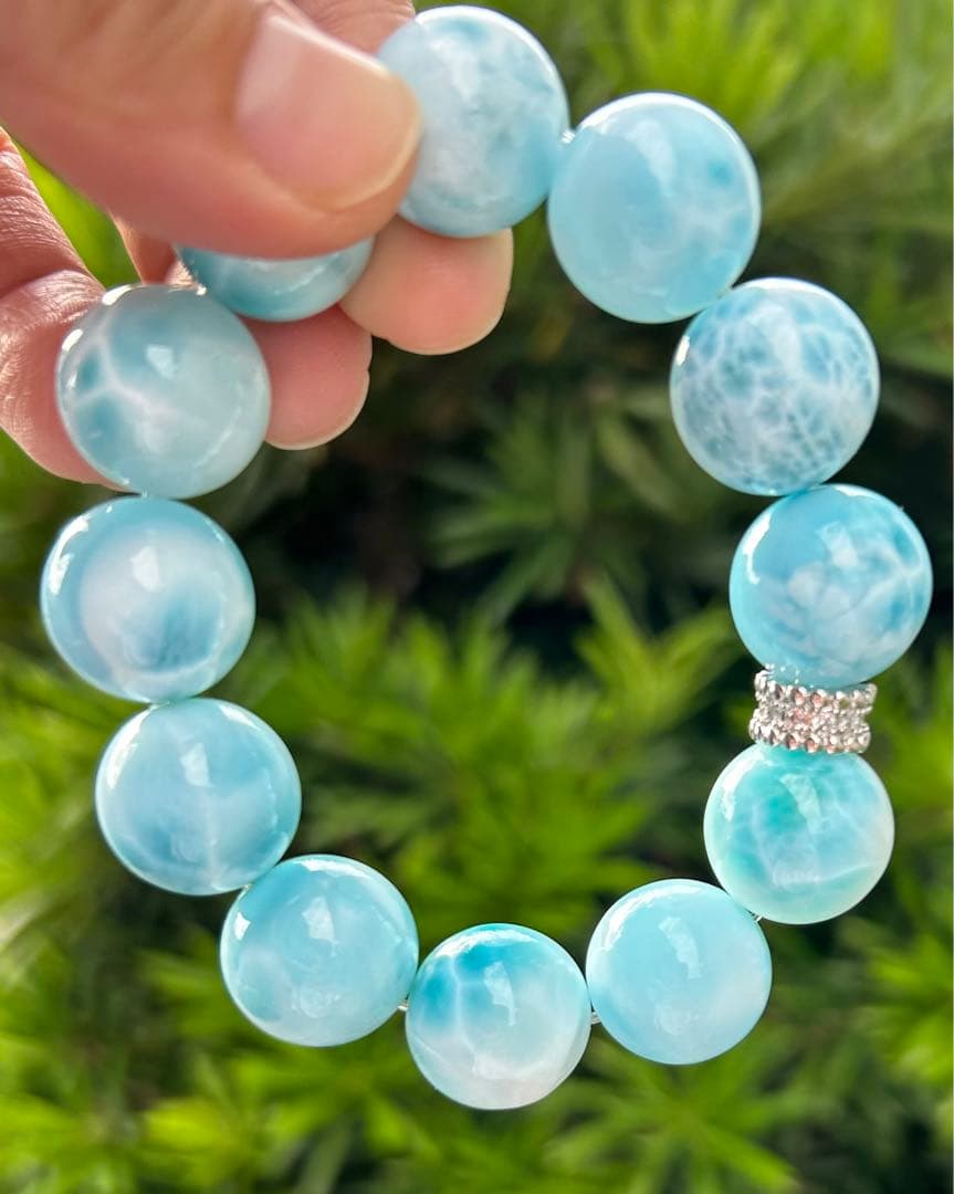 セール　天然石　大玉ラリマーブレス