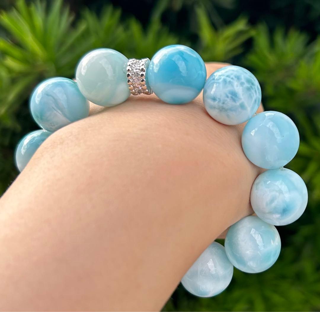 セール　天然石　大玉ラリマーブレス