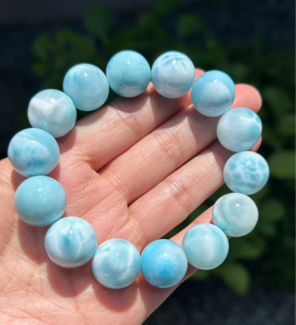 セール　天然石　大玉ラリマーブレス