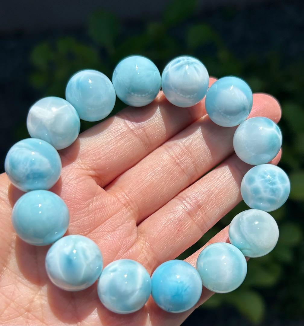 セール　天然石　大玉ラリマーブレス