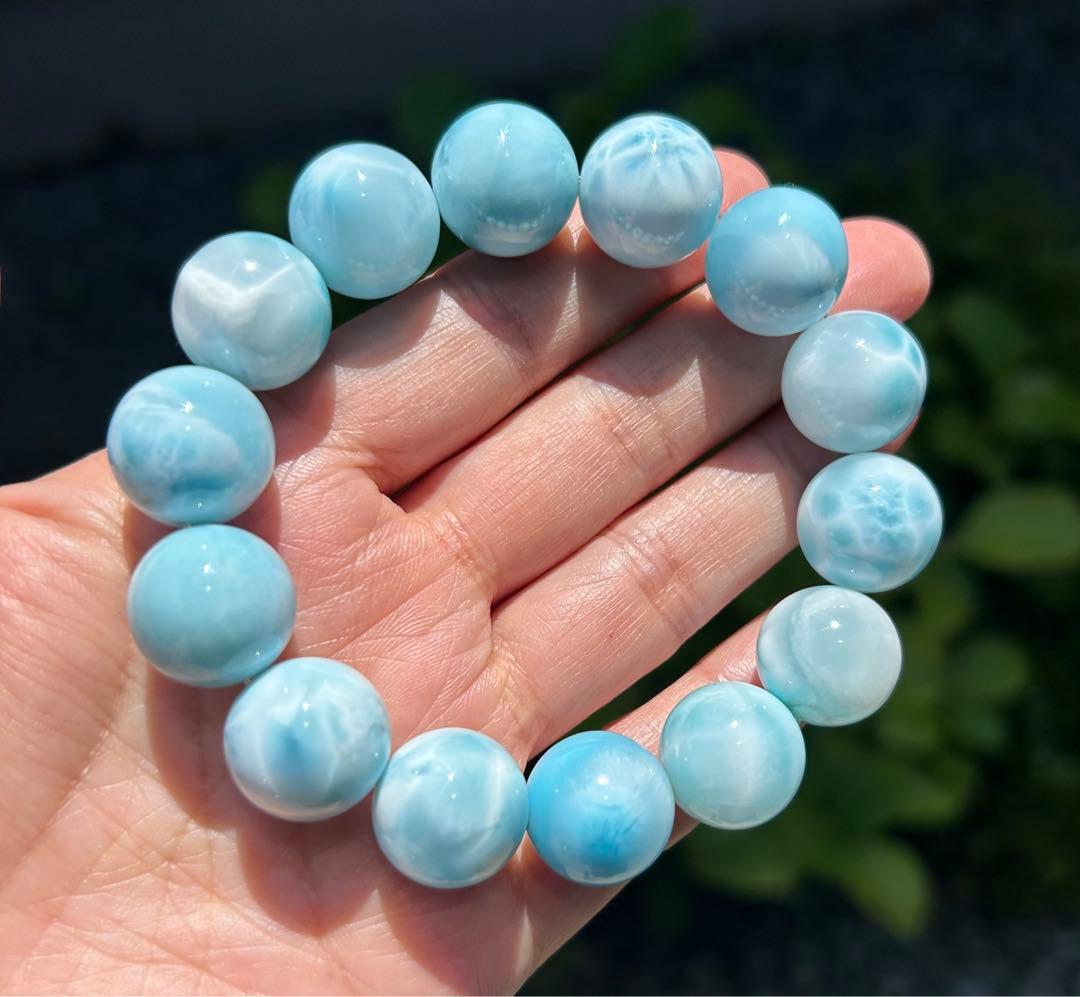 セール　天然石　大玉ラリマーブレス