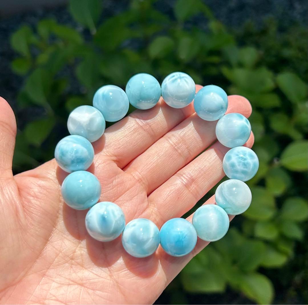 セール　天然石　大玉ラリマーブレス