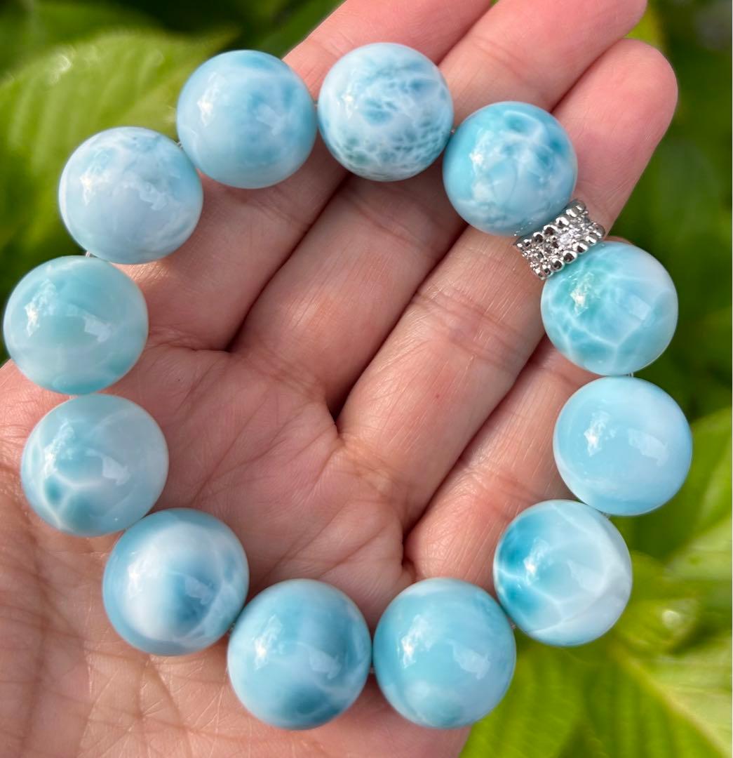 セール　天然石　大玉ラリマーブレス