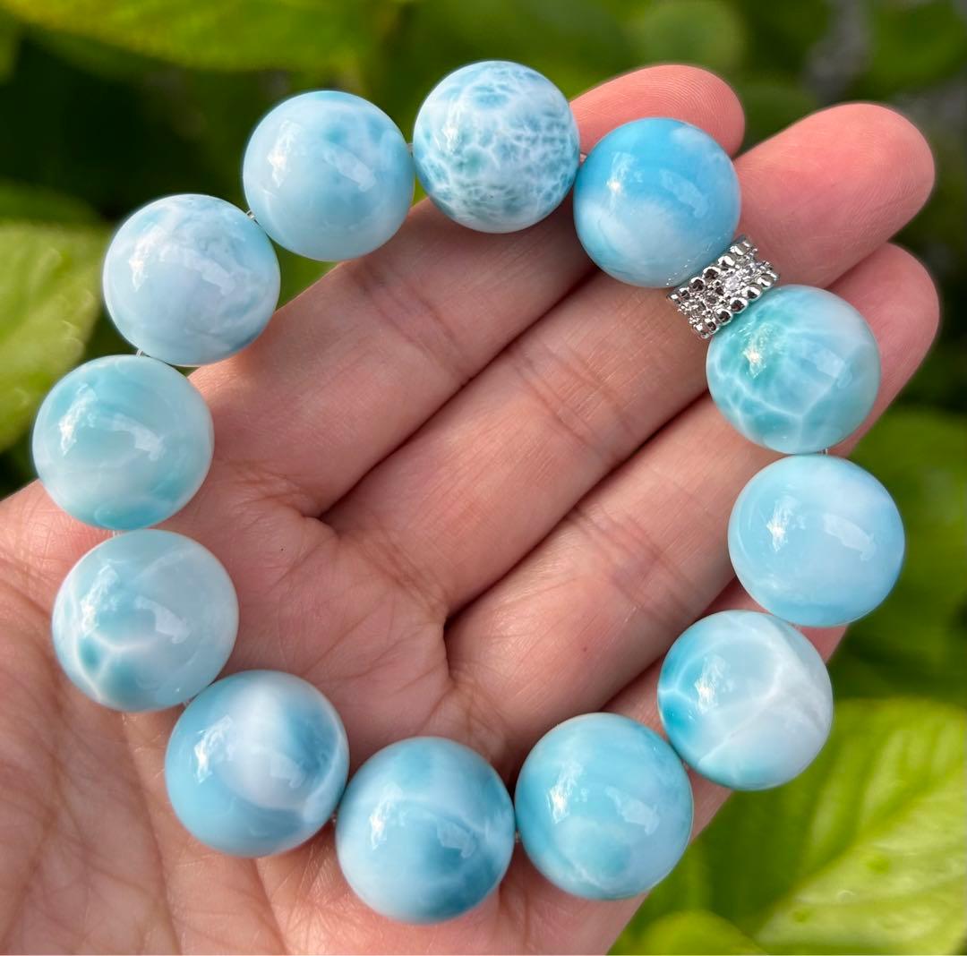 セール　天然石　大玉ラリマーブレス