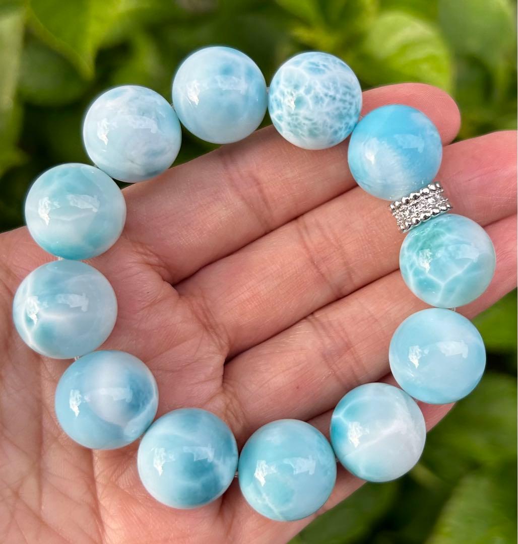 セール　天然石　大玉ラリマーブレス