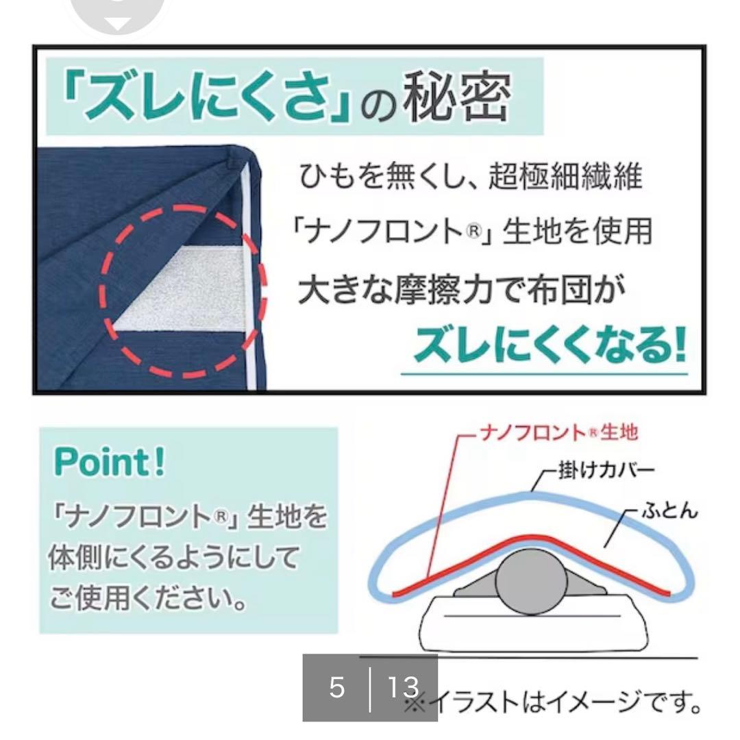 ニトリ ひもなしラクラク掛け布団カバー Nグリップ リネン SZ16 WH SD
