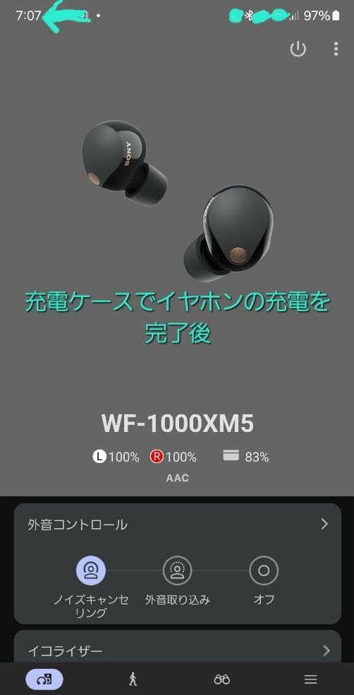 SONY WF-1000XM5　ブラックの充電ケースのみ