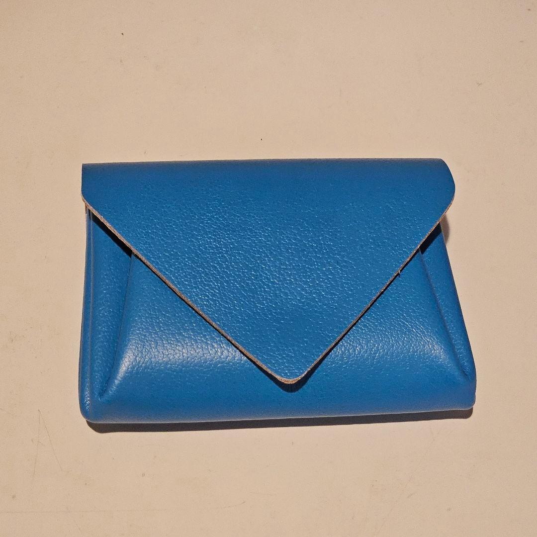 【新品未使用】carmine(カーマイン) ビビッドレザー ミニウォレットブルー