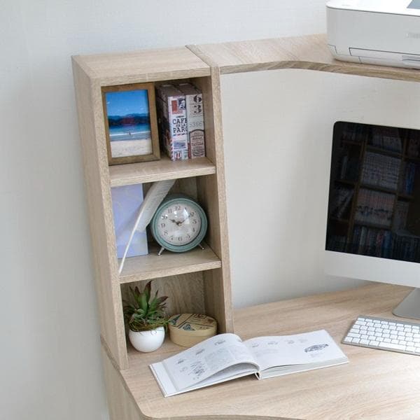 《新品・送料無料》パソコンデスク L字型 コーナー 机 オーク 北欧風