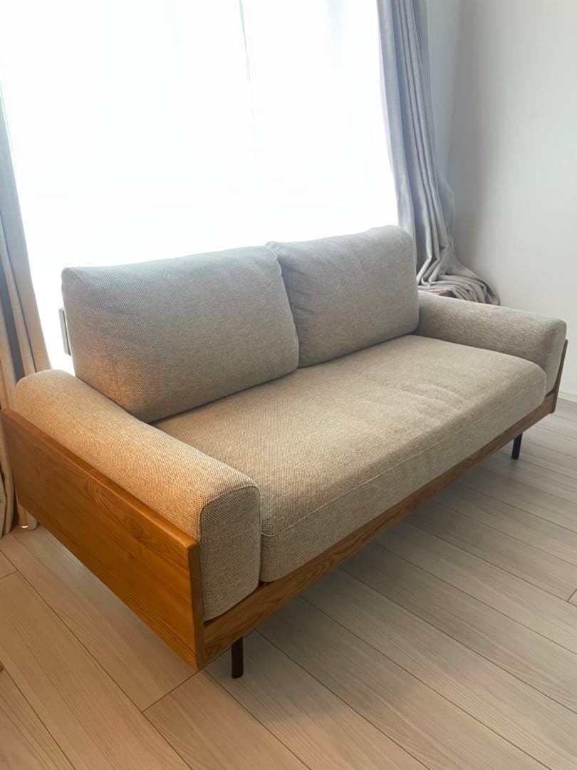 「unico TREL 2.5シーター｜ウニコ ソファ ナチュラル 美品」